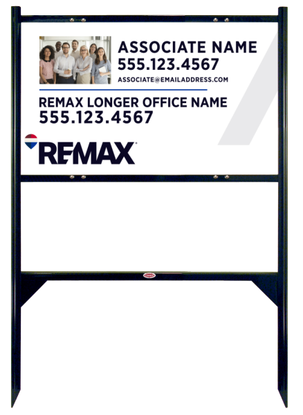 Reflective Angle Iron Frame and Associate Name w Team Photo Sign Panel Unit, 18h x 30w, Steel